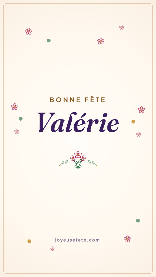 Image « Bonne fête Valérie » au format story