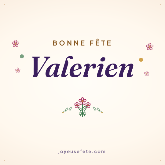 Image carrée « Bonne fête Valerien » pour WhatsApp