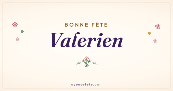 Image « Bonne fête Valerien » au format large