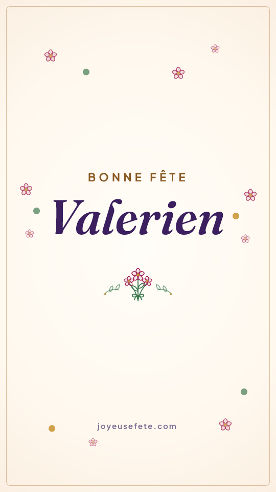 Image « Bonne fête Valerien » au format story