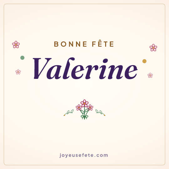 Image carrée « Bonne fête Valerine » pour WhatsApp