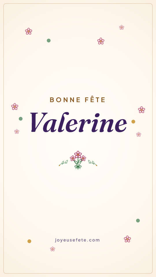 Image « Bonne fête Valerine » au format story