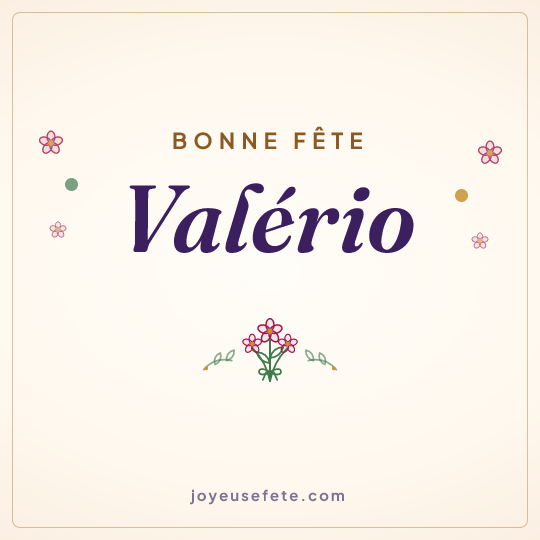 Image carrée « Bonne fête Valério » pour WhatsApp