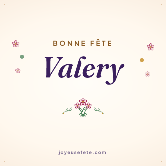 Image carrée « Bonne fête Valery » pour WhatsApp