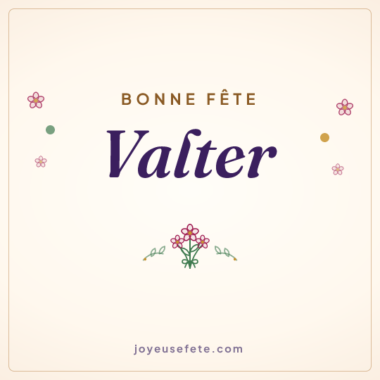 Image carrée « Bonne fête Valter » pour WhatsApp