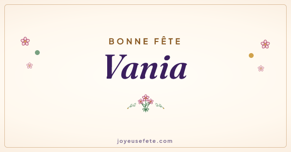 Image « Bonne fête Vania » au format large