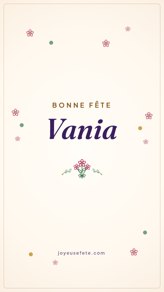 Image « Bonne fête Vania » au format story