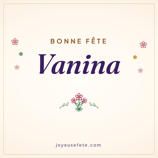 Image carrée « Bonne fête Vanina » pour WhatsApp