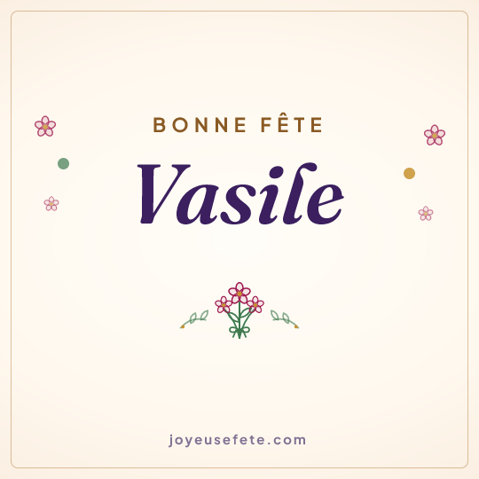 Image carrée « Bonne fête Vasile » pour WhatsApp
