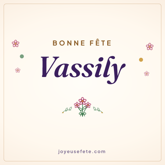 Image carrée « Bonne fête Vassily » pour WhatsApp