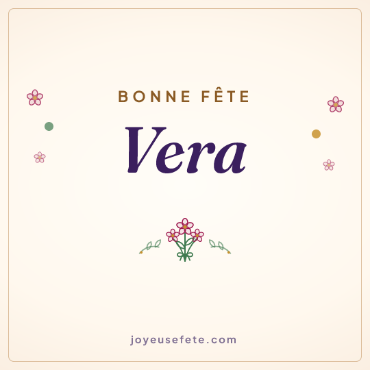 Image carrée « Bonne fête Vera » pour WhatsApp