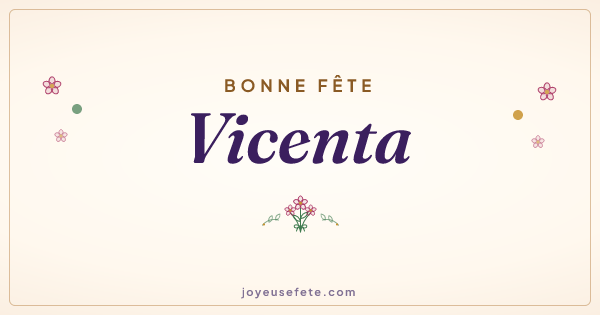 Image « Bonne fête Vicenta » au format large