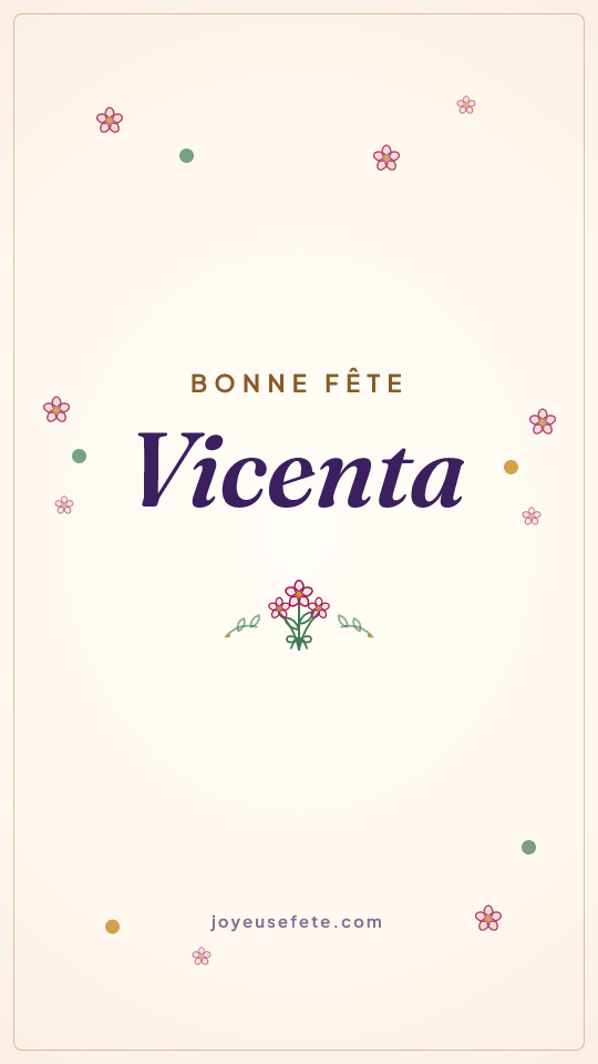Image « Bonne fête Vicenta » au format story