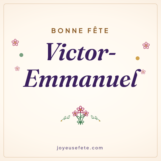 Image carrée « Bonne fête Victor-Emmanuel » pour WhatsApp
