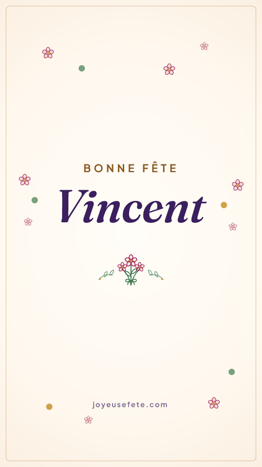 Image « Bonne fête Vincent » au format story