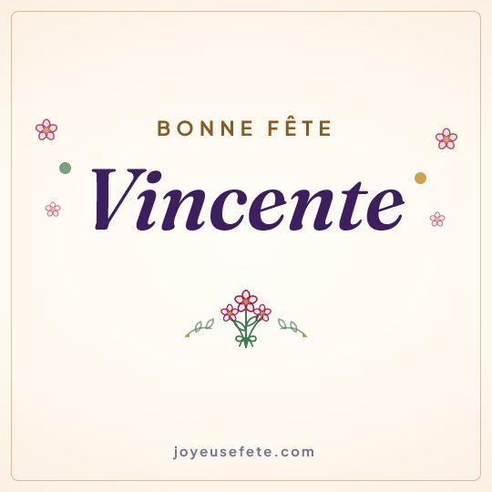 Image carrée « Bonne fête Vincente » pour WhatsApp