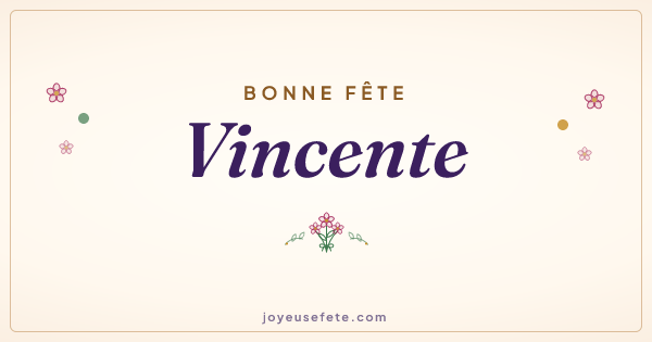 Image « Bonne fête Vincente » au format large