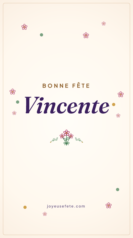 Image « Bonne fête Vincente » au format story