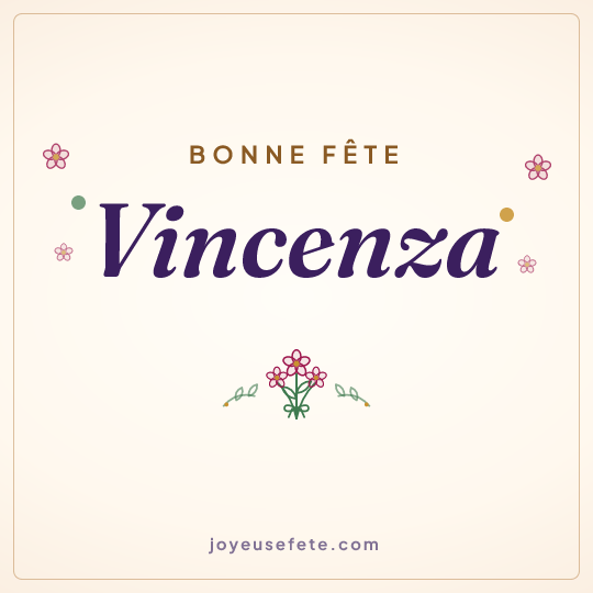 Image carrée « Bonne fête Vincenza » pour WhatsApp