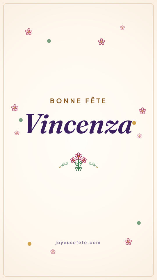 Image « Bonne fête Vincenza » au format story