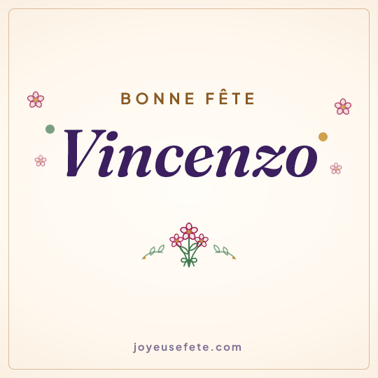 Image carrée « Bonne fête Vincenzo » pour WhatsApp