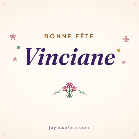 Image carrée « Bonne fête Vinciane » pour WhatsApp