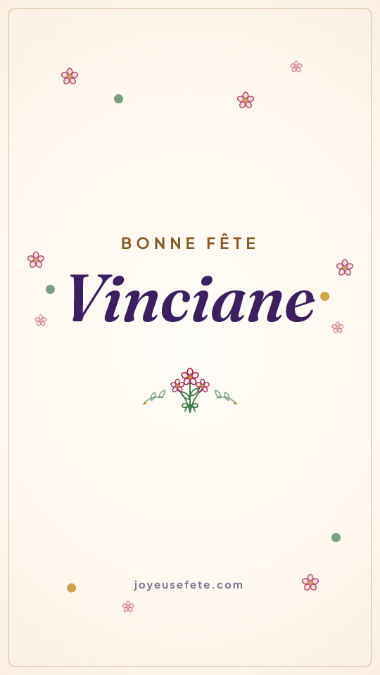 Image « Bonne fête Vinciane » au format story