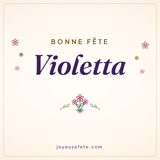 Image carrée « Bonne fête Violetta » pour WhatsApp