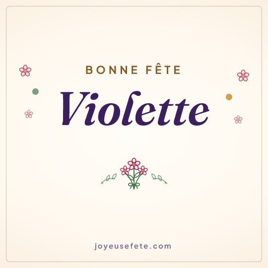Image carrée « Bonne fête Violette » pour WhatsApp