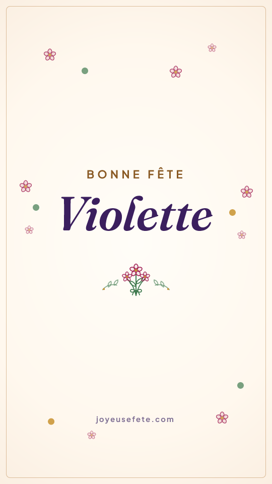 Image « Bonne fête Violette » au format story