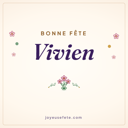 Image carrée « Bonne fête Vivien » pour WhatsApp