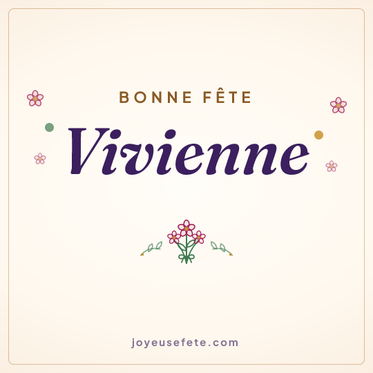 Image carrée « Bonne fête Vivienne » pour WhatsApp