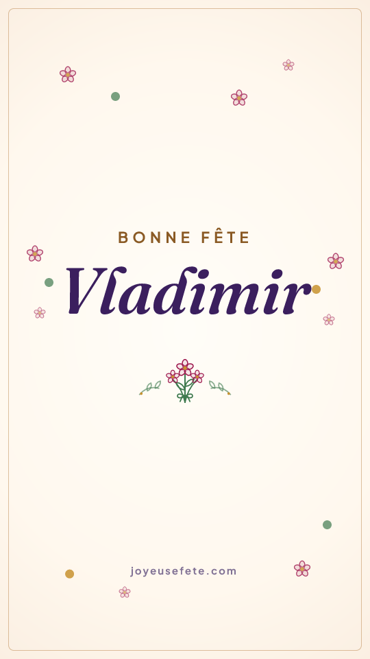 Image « Bonne fête Vladimir » au format story
