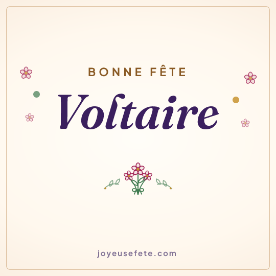 Image carrée « Bonne fête Voltaire » pour WhatsApp