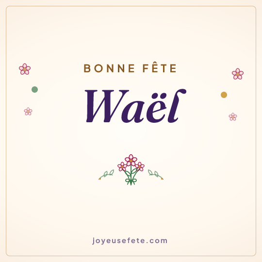 Image carrée « Bonne fête Waël » pour WhatsApp