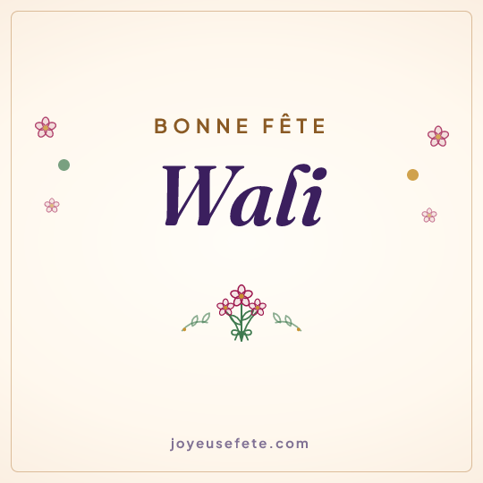 Image carrée « Bonne fête Wali » pour WhatsApp