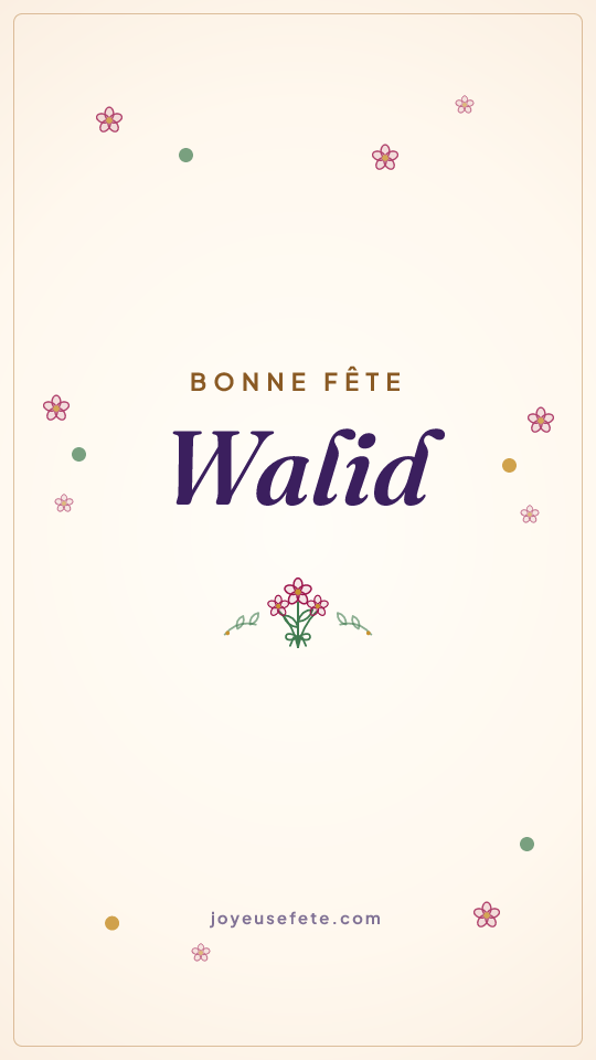 Image « Bonne fête Walid » au format story
