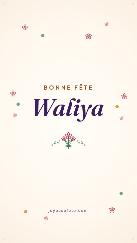 Image « Bonne fête Waliya » au format story