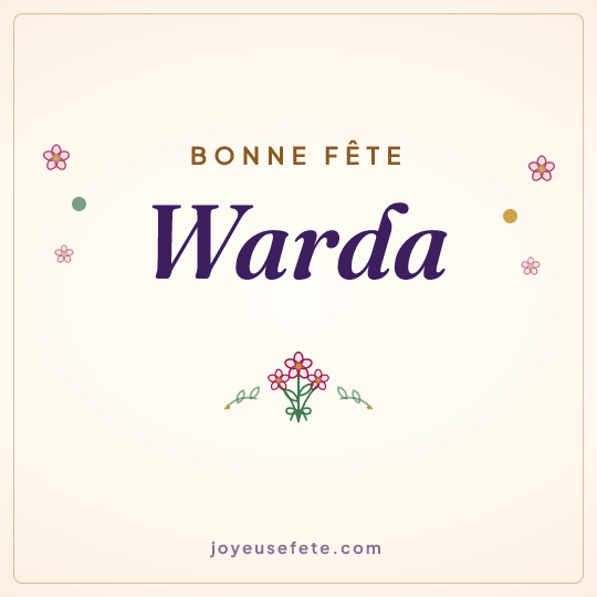 Image carrée « Bonne fête Warda » pour WhatsApp