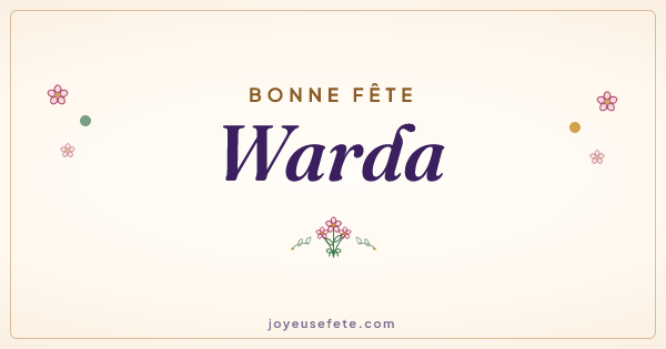 Image « Bonne fête Warda » au format large