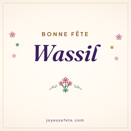 Image carrée « Bonne fête Wassil » pour WhatsApp