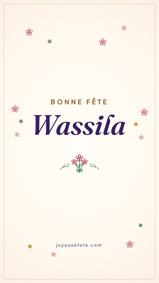 Image « Bonne fête Wassila » au format story