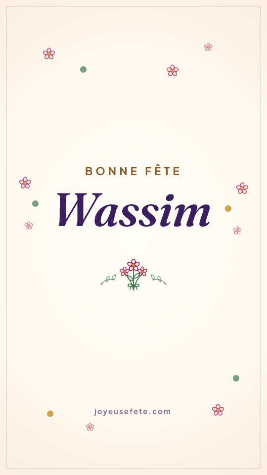 Image « Bonne fête Wassim » au format story