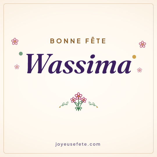 Image carrée « Bonne fête Wassima » pour WhatsApp