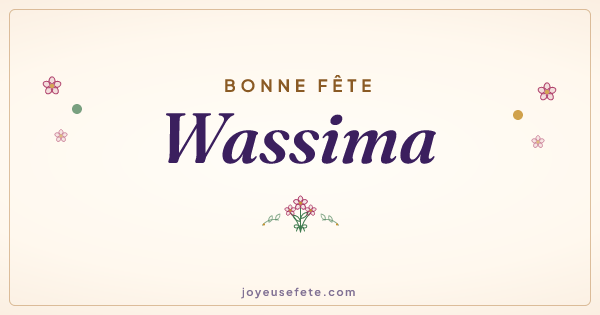 Image « Bonne fête Wassima » au format large