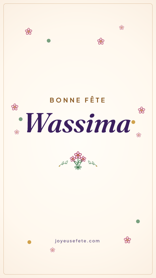 Image « Bonne fête Wassima » au format story