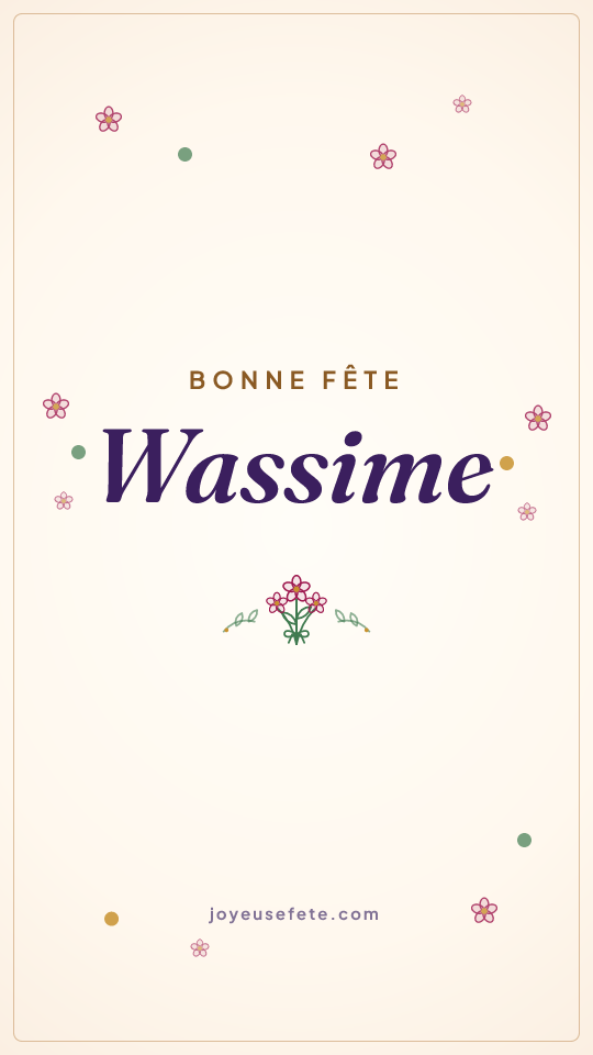 Image « Bonne fête Wassime » au format story