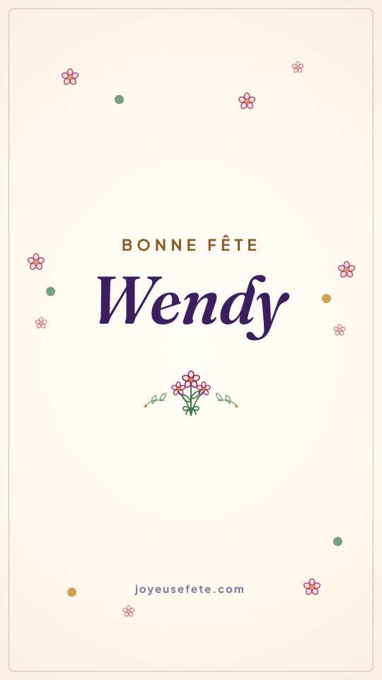 Image « Bonne fête Wendy » au format story