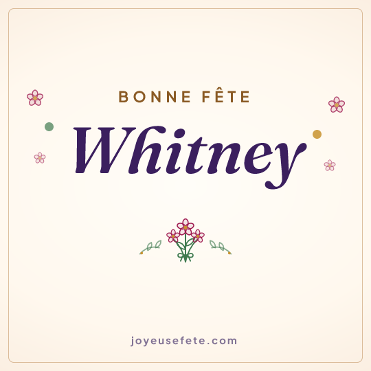 Image carrée « Bonne fête Whitney » pour WhatsApp