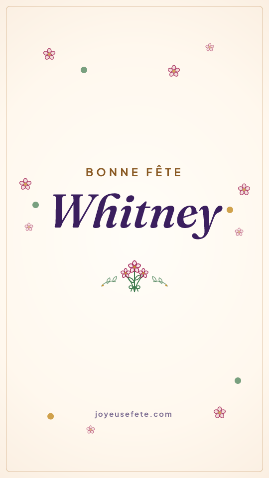Image « Bonne fête Whitney » au format story